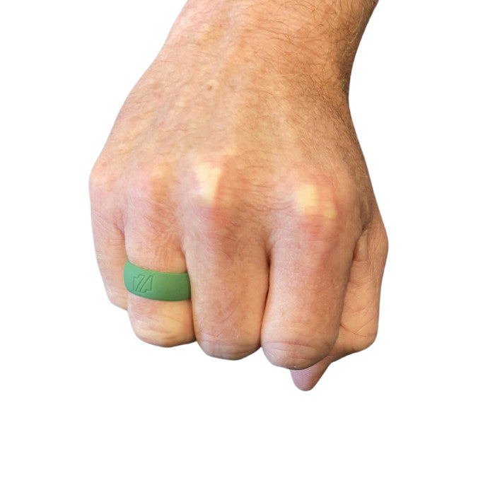 Hand Wearing Green Silicone Ring
