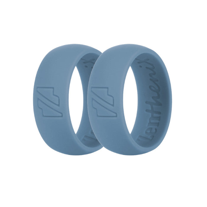 Blue Silicone Rings Duo Stack