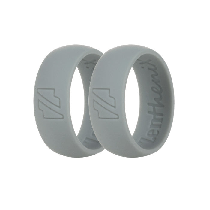 Grey Silicone Rings Duo Stack