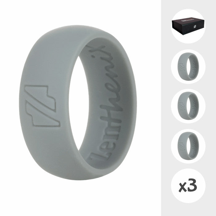 Grey Silicone Rings 3 Pack
