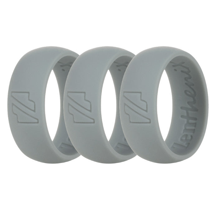 Grey Silicone Rings Trio Stack