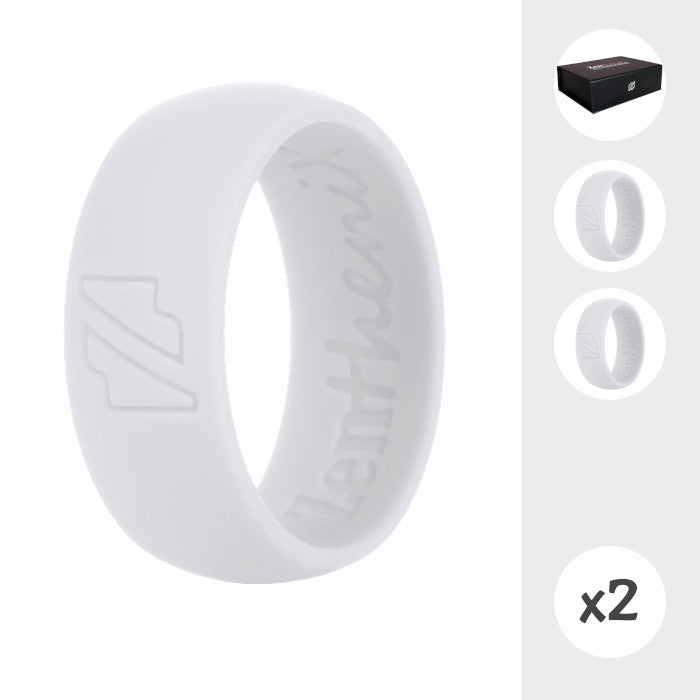 White Silicone Rings 2 Pack