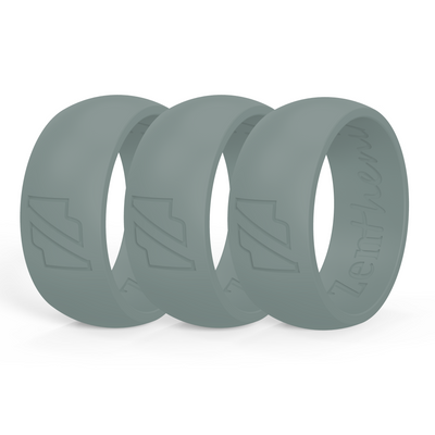 Silicone Rings (8.7mm) - Grey - 3 Pack