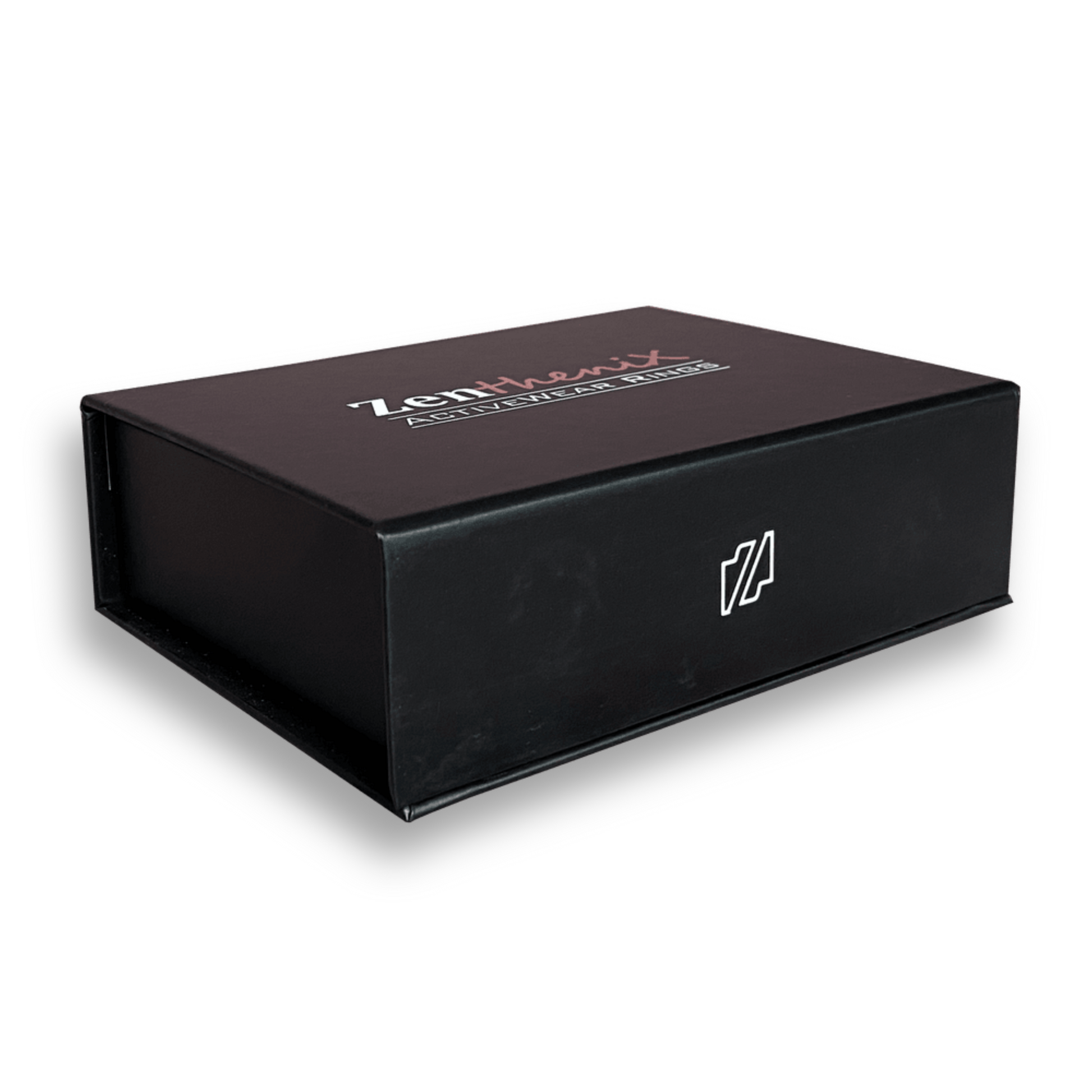 Black trio silicone ring gift box front