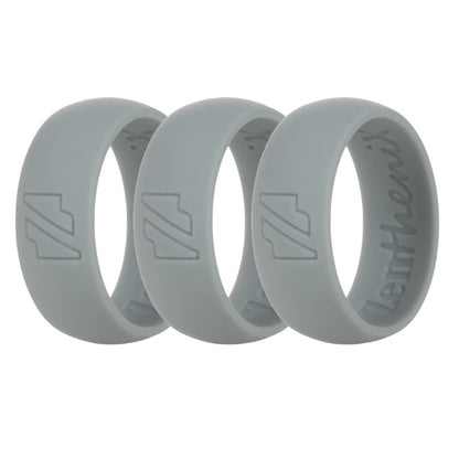 Grey Silicone Rings Trio Stack