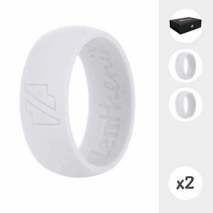 White Silicone Rings 2 Pack