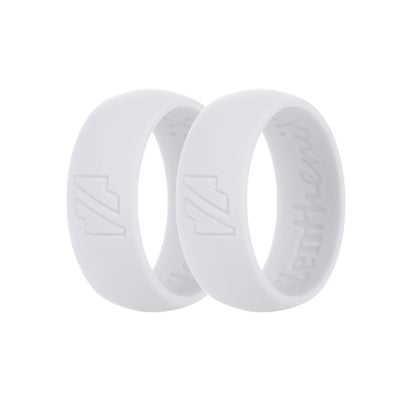 White Silicone Rings Duo Stack