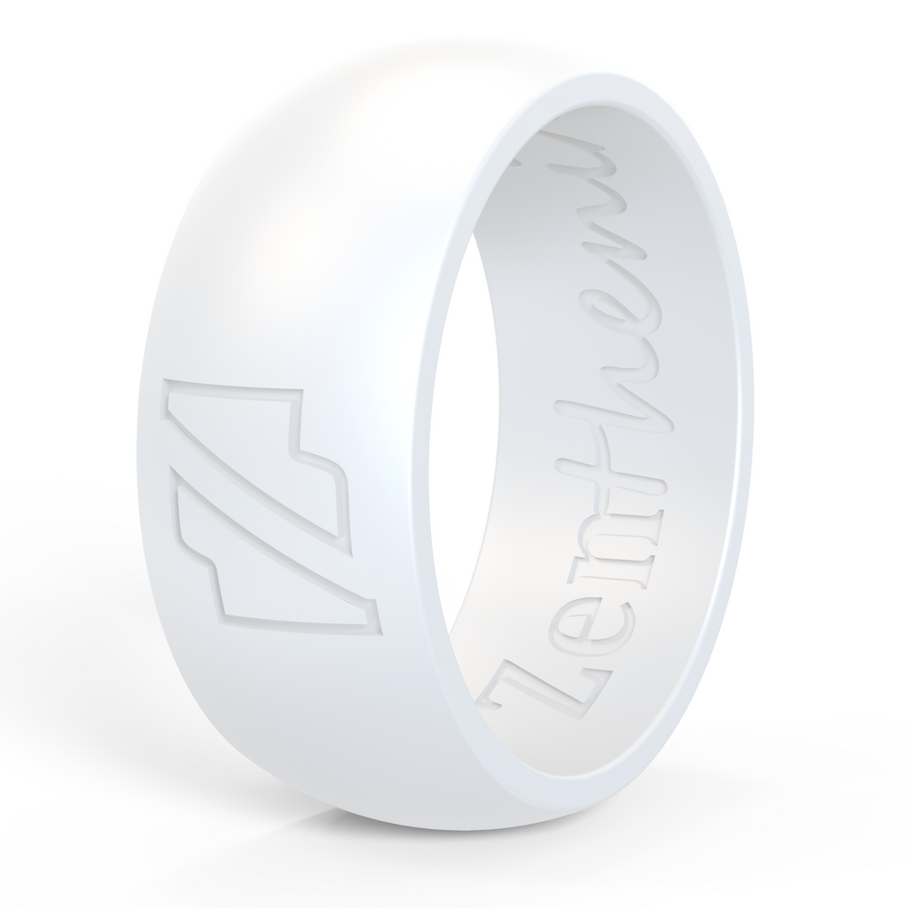 White rubber wedding discount band